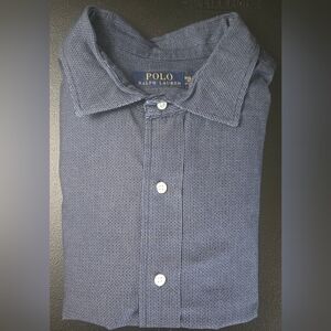 Polo Ralph Lauren Long Sleeve Button Up Dress Shirt Blue Men's Big And Tall 3XB